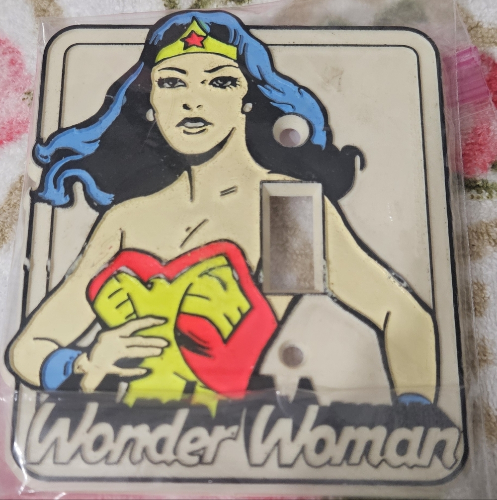 Wonder Woman Light Switch Cover 1970's Glow In The Dark